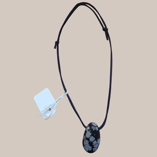 Crystal Necklace - Snowflake Obsidian