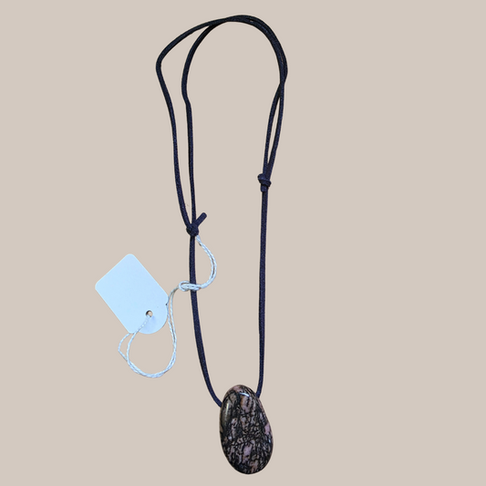 Crystal Necklace - Rhodonite